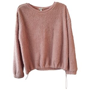 Derek Heart Cozy Pink Crew Neck Fuzzy Top- Size L